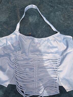 Pretty Little Things PLUS Light Blue Strappy TOP